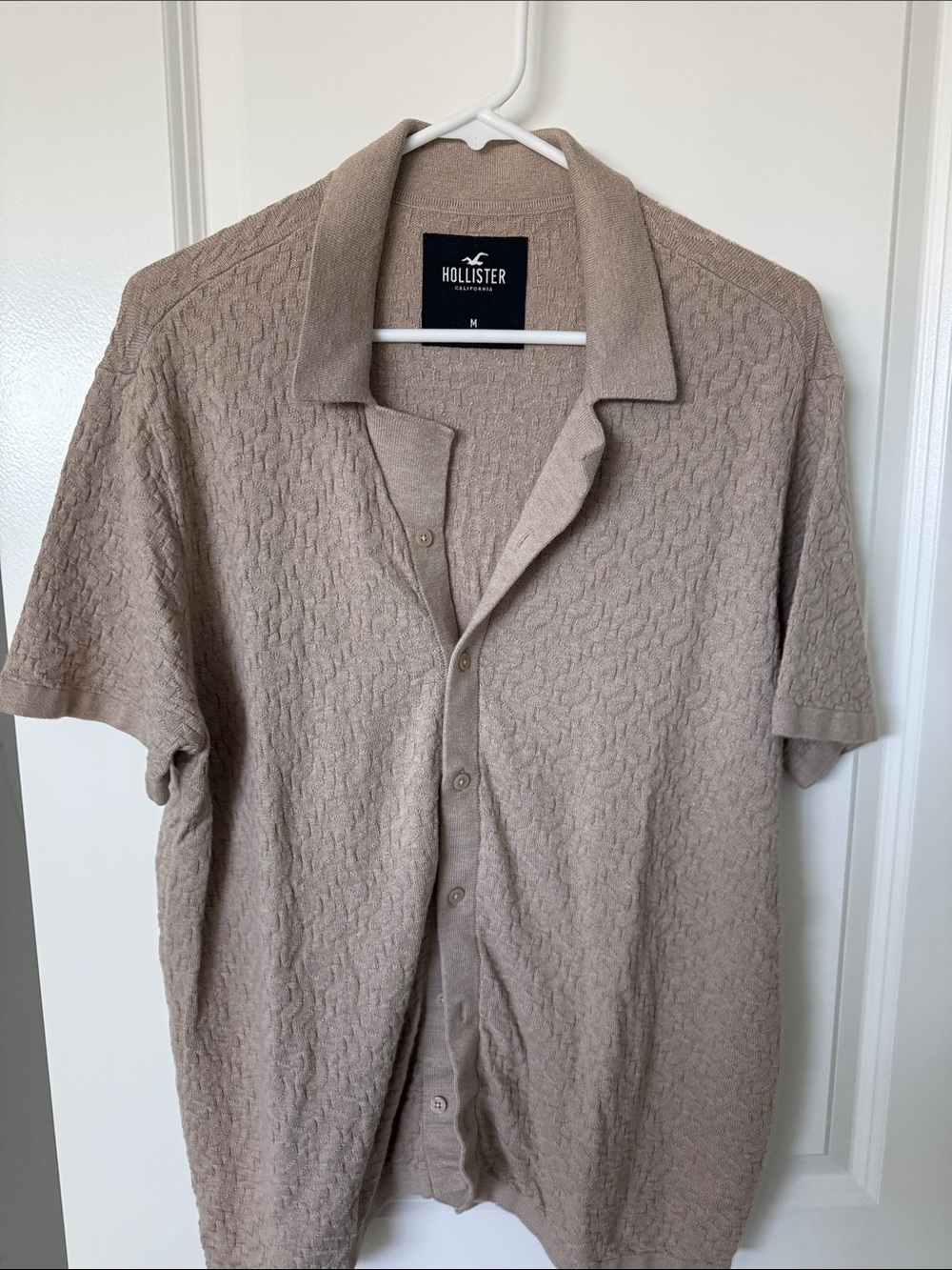 Hollister Men's Short Sleeve Polo in Taupe Beige